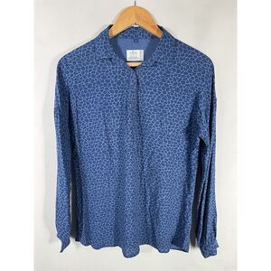Escales Paris Women's‎ Small Blue Long Sleeve Viscose Blouse
